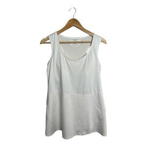 Tracy Anderson  for G.I.L.I Women's Peplum Racer Back Knit Tank Off White Size L